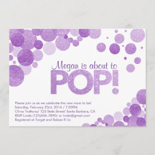 Baby Shower-inbjudan.. Hon är på väg till Pop! Inbjudningar