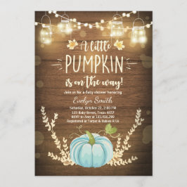 Baby Shower inbjudan Little Pumpkin Fall Rustic Bo