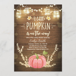 Baby Shower inbjudan Little Pumpkin Fall Rustic Ro