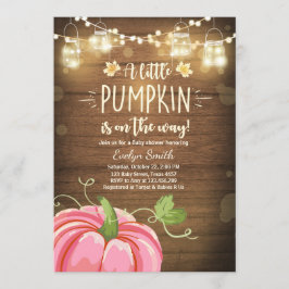 Baby Shower inbjudan Little Pumpkin Fall Rustic Ro