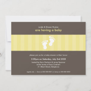 BABY SHOWER INBJUDAN: lycklig fötter 6L Inbjudningar
