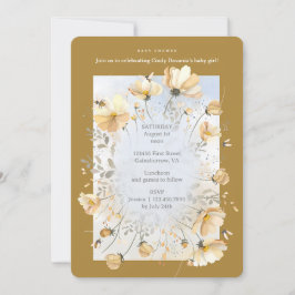Baby Shower-inbjudan med Bee's Meadow Kort