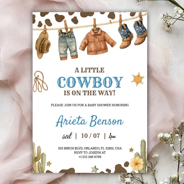 Baby shower-inbjudan med cowboy-tema inbjudningar (Skapare uppladdad)
