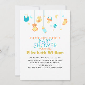 Baby Shower-inbjudan med Eleganta Dekorationer 🎀 Inbjudningar