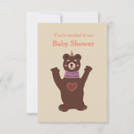 Baby shower inbjudan med en björn