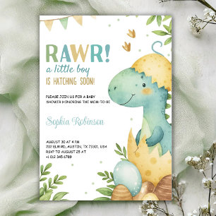 Baby shower-inbjudan med en dinosaurie inbjudningar