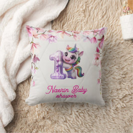 Baby Shower-inbjudan med enhörning Kudde