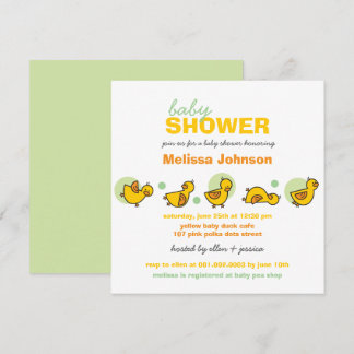 Baby Shower-inbjudan med fantasifulla ankungar och Inbjudningar