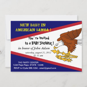 Baby Shower-inbjudan med Flagga av American Samoa Inbjudningar