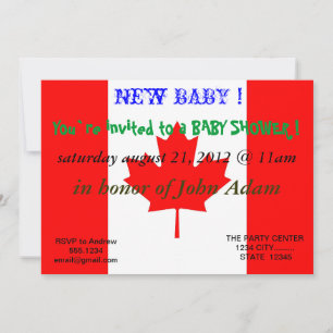 Baby Shower-inbjudan med Flagga av Kanada Inbjudningar