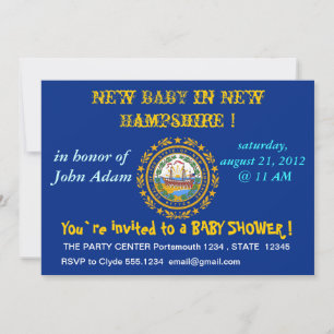 Baby Shower-inbjudan med Flagga av New Hampshire Inbjudningar