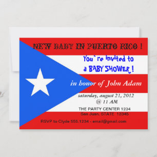 Baby Shower-inbjudan med Flagga av Puerto Rico Inbjudningar