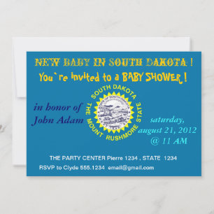 Baby Shower-inbjudan med Flagga av South Dakota Inbjudningar
