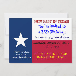 Baby Shower-inbjudan med Flagga av Texas Inbjudningar