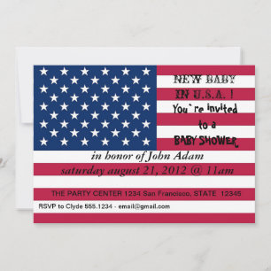 Baby Shower-inbjudan med Flagga av USA. Inbjudningar
