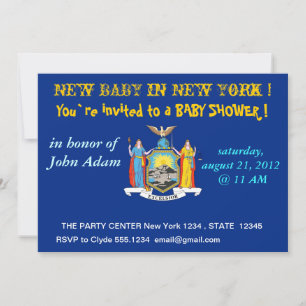 Baby Shower-inbjudan med Flagga från New York Inbjudningar