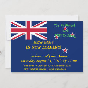 Baby Shower-inbjudan med Flagga från Nya Zeeland Inbjudningar