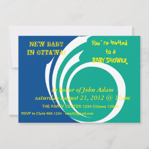 Baby Shower-inbjudan med Flagga från Ottawa, Kanad Inbjudningar