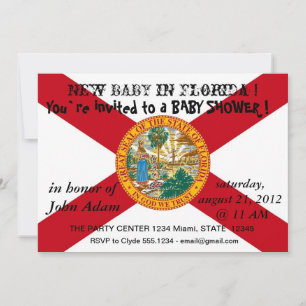Baby Shower-inbjudan med Flagga i Florida Inbjudningar
