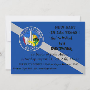 Baby Shower-inbjudan med Flagga i Las Vegas City Inbjudningar