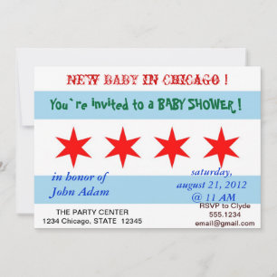 Baby Shower-inbjudan med Flagga of Chicago Inbjudningar