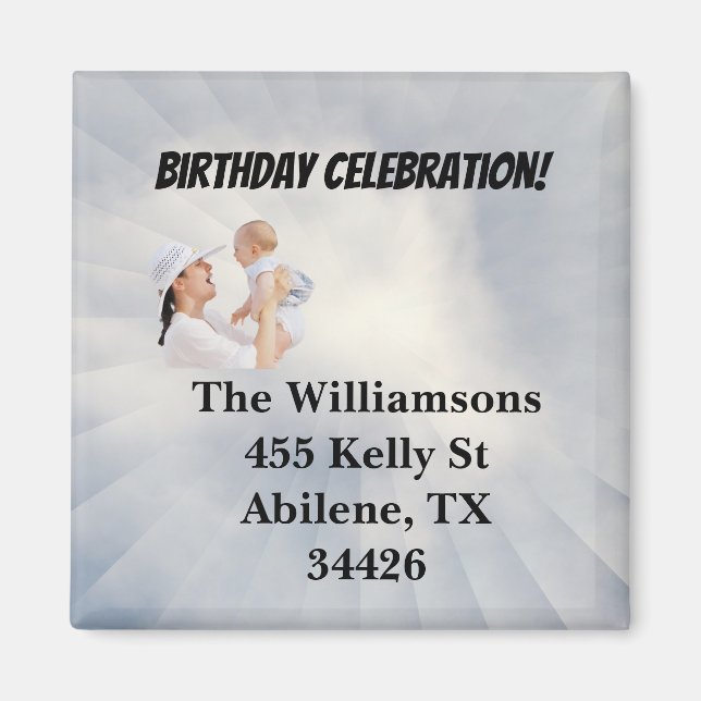 Baby Shower Inbjudan med Himlar Blue Background Magnet (Framsidan)