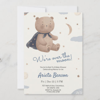 Baby shower-inbjudan med sött björntema inbjudningar