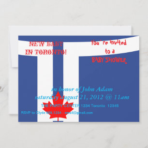Baby Shower Inbjudan med Torontos flagga
