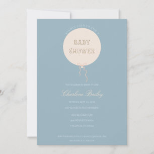 Baby Shower Inbjudan Minimal Ballong