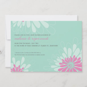 BABY SHOWER INBJUDAN: modern blogg 1L Inbjudningar