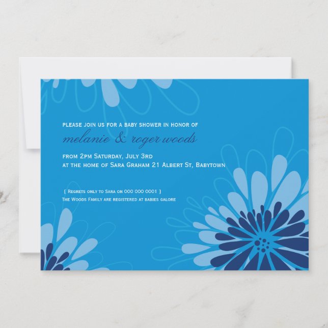 BABY SHOWER INBJUDAN: modern blogg 8L Inbjudningar (Framsida)