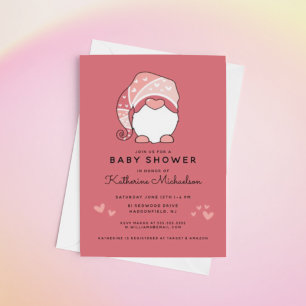 BABY SHOWER   Inbjudan om nome & hearts