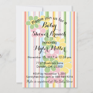 Baby Shower-inbjudan "Picnic Blommigt" Inbjudningar