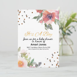 Baby Shower Inbjudan Platt Kort