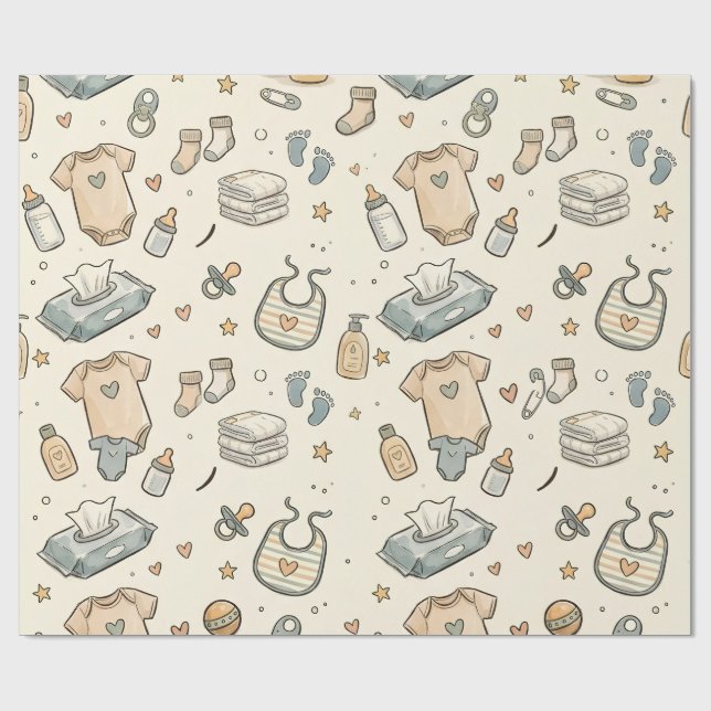 Baby Shower-inbjudan Presentpapper (Platt)