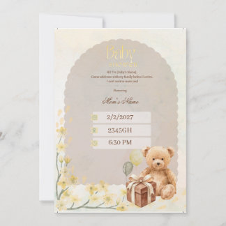 Baby Shower Inbjudan| Redigerbar Baby Shower-kort Inbjudningar