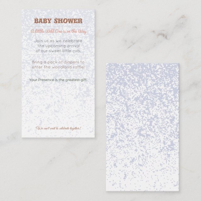 Baby Shower Inbjudan | Skogstema blöja-raggning ko (Fram/baksida)