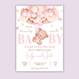 Baby Shower-inbjudan Stars Modern Boho Teddy Bea Inbjudningar
