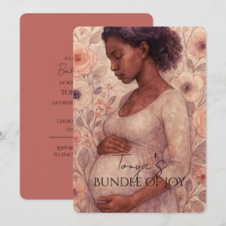 Baby Shower Inbjudan, Svart Gravid Kvinna Inbjudningar