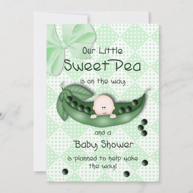 BABY SHOWER-INBJUDAN - SWEEA PEA INBJUDNINGAR (Framsida)