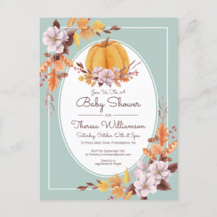 Baby Shower   Inbjudan till höst för Söt vattenfär
