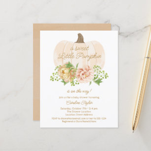 Baby Shower-inbjudan till Little Pumpkin Cream Blo