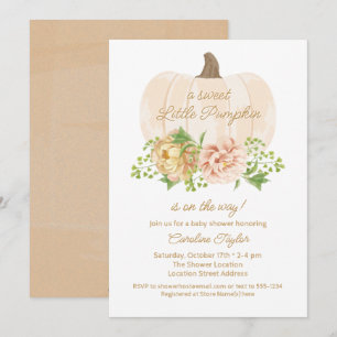 Baby Shower-inbjudan till Little Pumpkin Cream Blo Inbjudningar