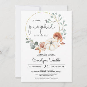Baby Shower-inbjudan till Little Pumpkin Fall Blom Inbjudningar