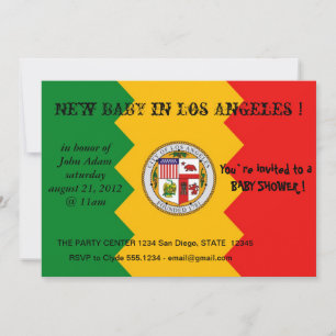 Baby Shower-inbjudan till Los Angeles Flagga Inbjudningar