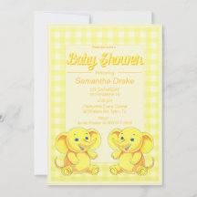 Baby shower inbjudan Toy Elefant