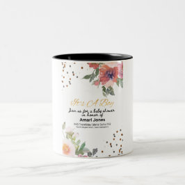 Baby Shower-inbjudan Två-Tonad Mugg