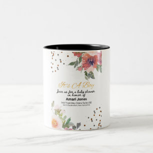 Baby Shower-inbjudan Två-Tonad Mugg