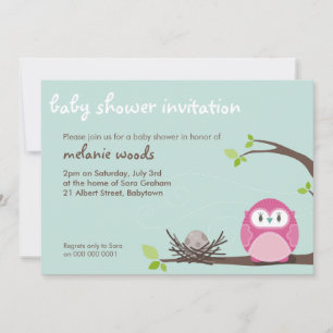BABY SHOWER INBJUDAN: uggla + nest 2L Inbjudningar