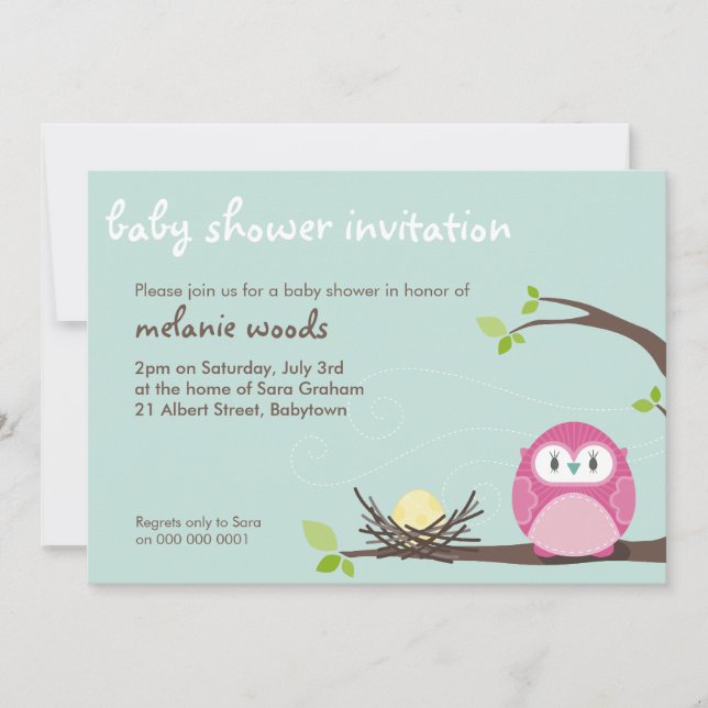 BABY SHOWER INBJUDAN :: uggla + rede 1L (Framsida)